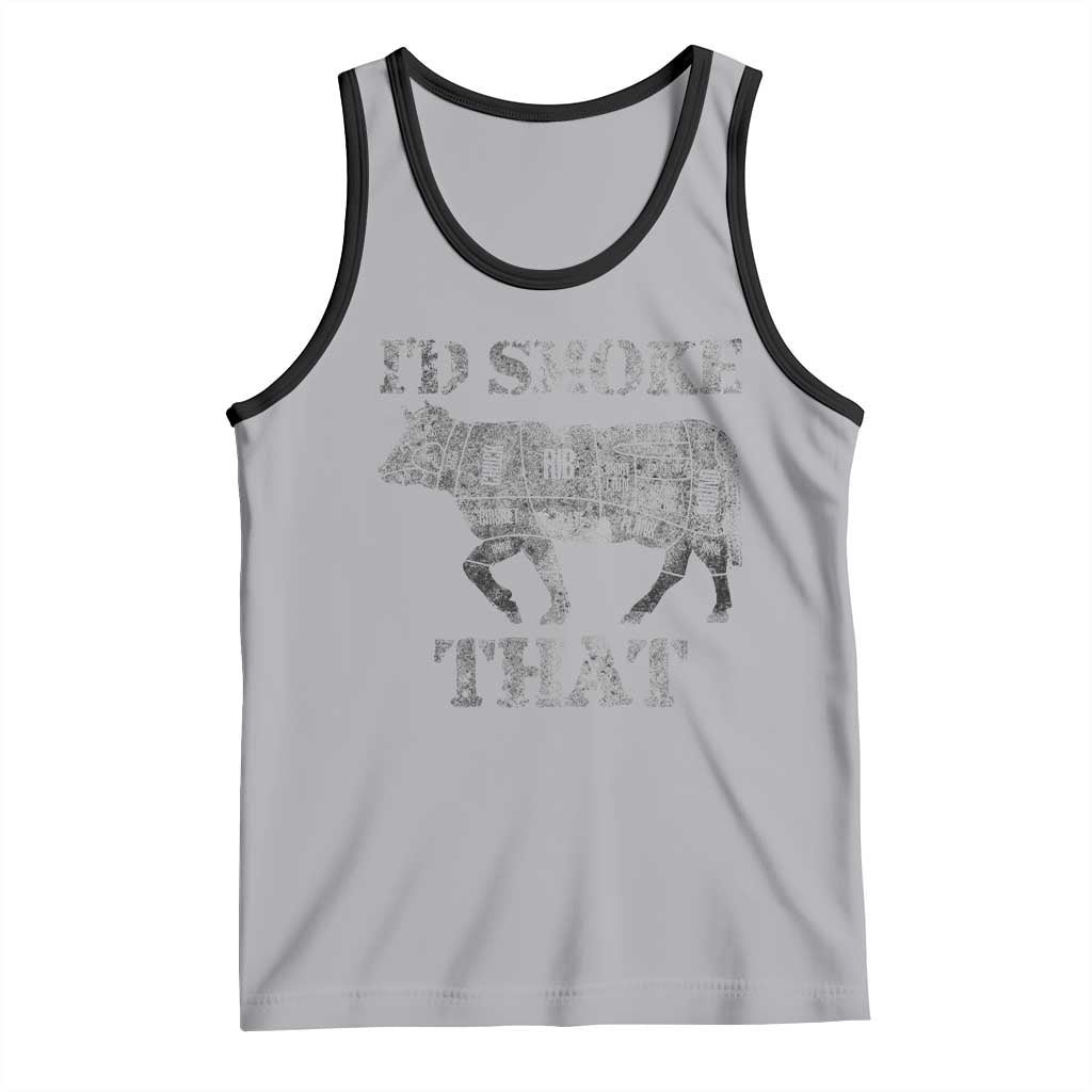 Funny BBQ Tank Top Chef Butcher Cook BBQ I'd Smoke That Cow Beef