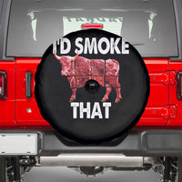 Funny BBQ Spare Tire Cover I'd Smoke That Cow Beef Chef Butcher Cook