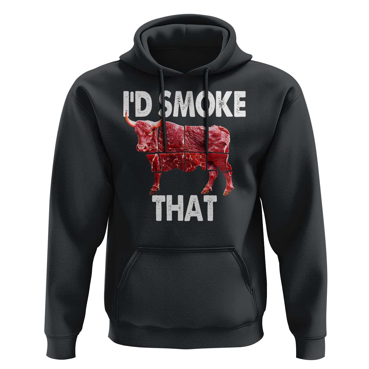 Funny BBQ Hoodie I'd Smoke That Cow Beef Chef Butcher Cook