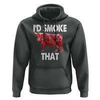 Funny BBQ Hoodie I'd Smoke That Cow Beef Chef Butcher Cook