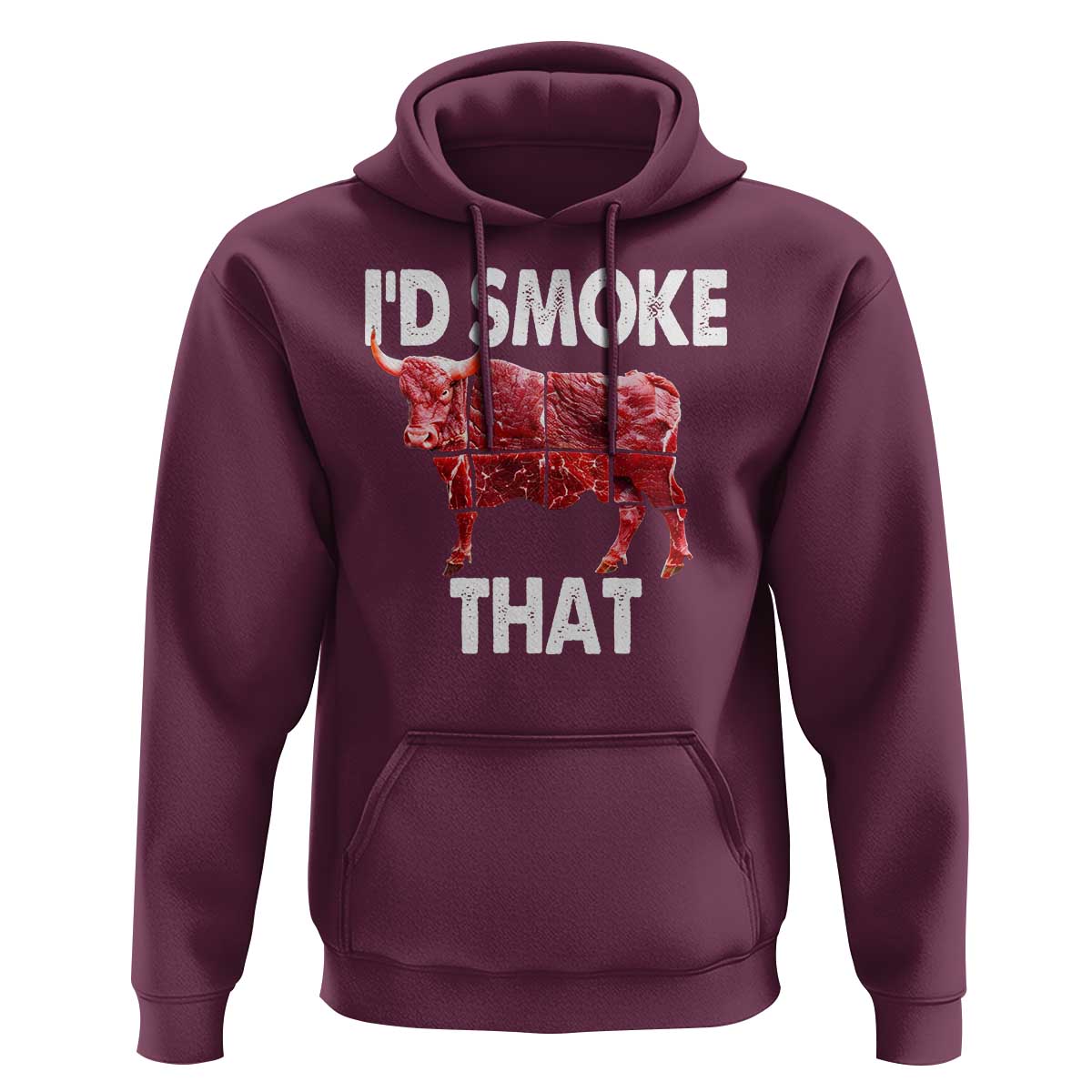 Funny BBQ Hoodie I'd Smoke That Cow Beef Chef Butcher Cook