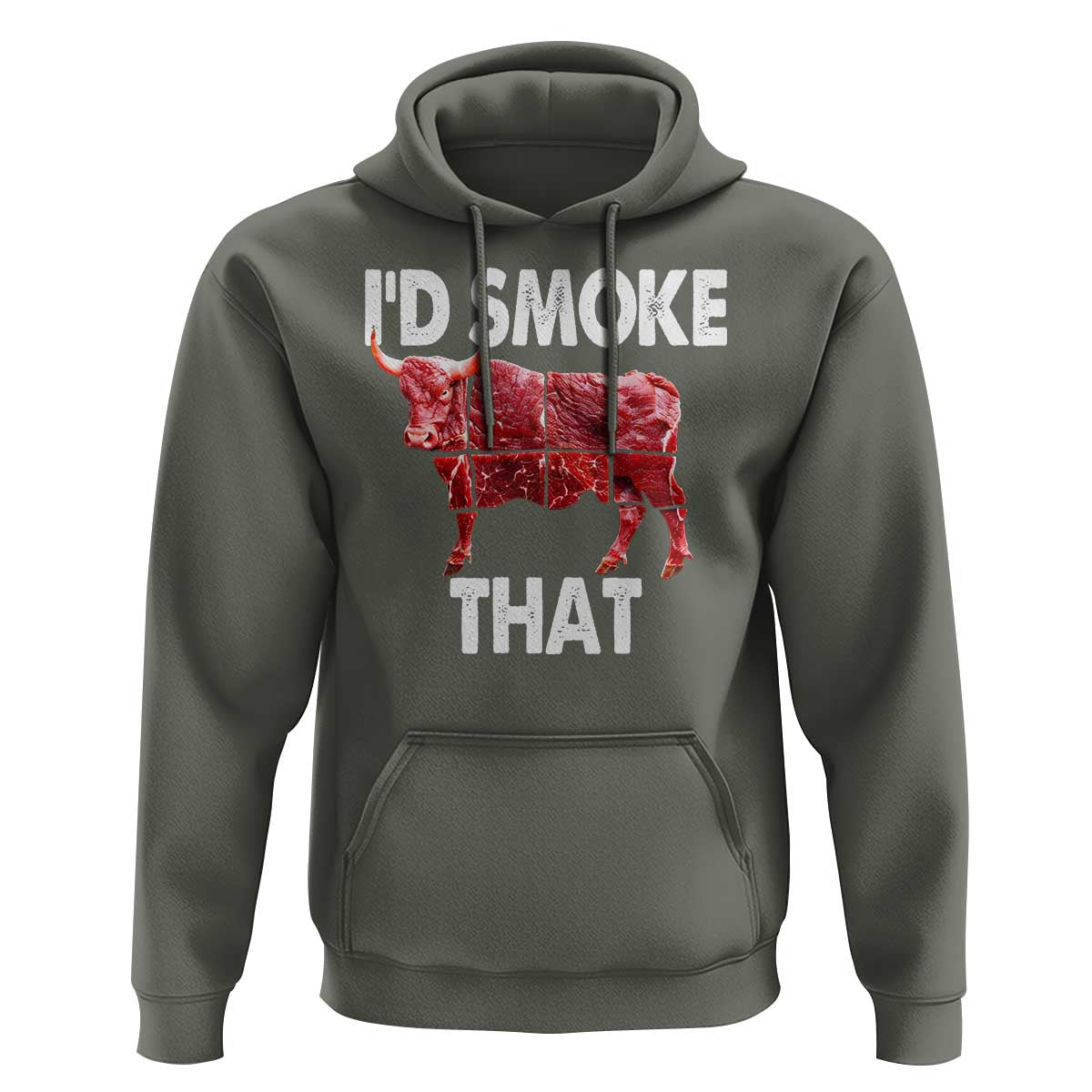 Funny BBQ Hoodie I'd Smoke That Cow Beef Chef Butcher Cook