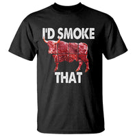 Funny BBQ T Shirt I'd Smoke That Cow Beef Chef Butcher Cook - Wonder Print Shop