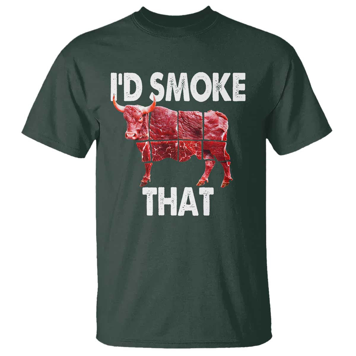 Funny BBQ T Shirt I'd Smoke That Cow Beef Chef Butcher Cook - Wonder Print Shop