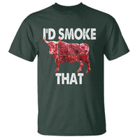 Funny BBQ T Shirt I'd Smoke That Cow Beef Chef Butcher Cook - Wonder Print Shop