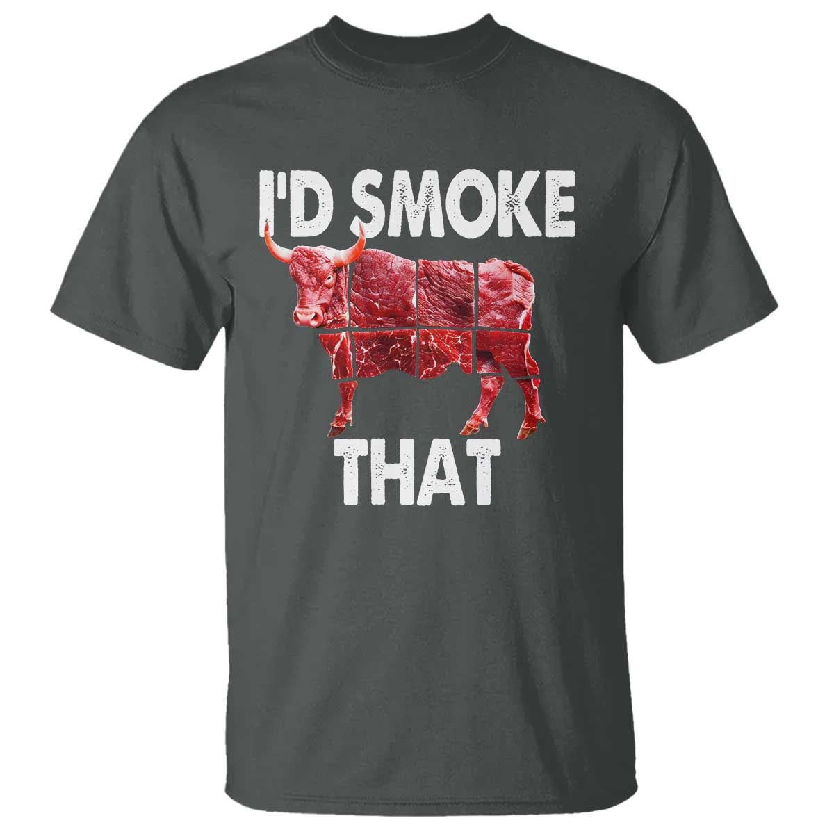 Funny BBQ T Shirt I'd Smoke That Cow Beef Chef Butcher Cook - Wonder Print Shop