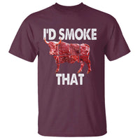 Funny BBQ T Shirt I'd Smoke That Cow Beef Chef Butcher Cook - Wonder Print Shop