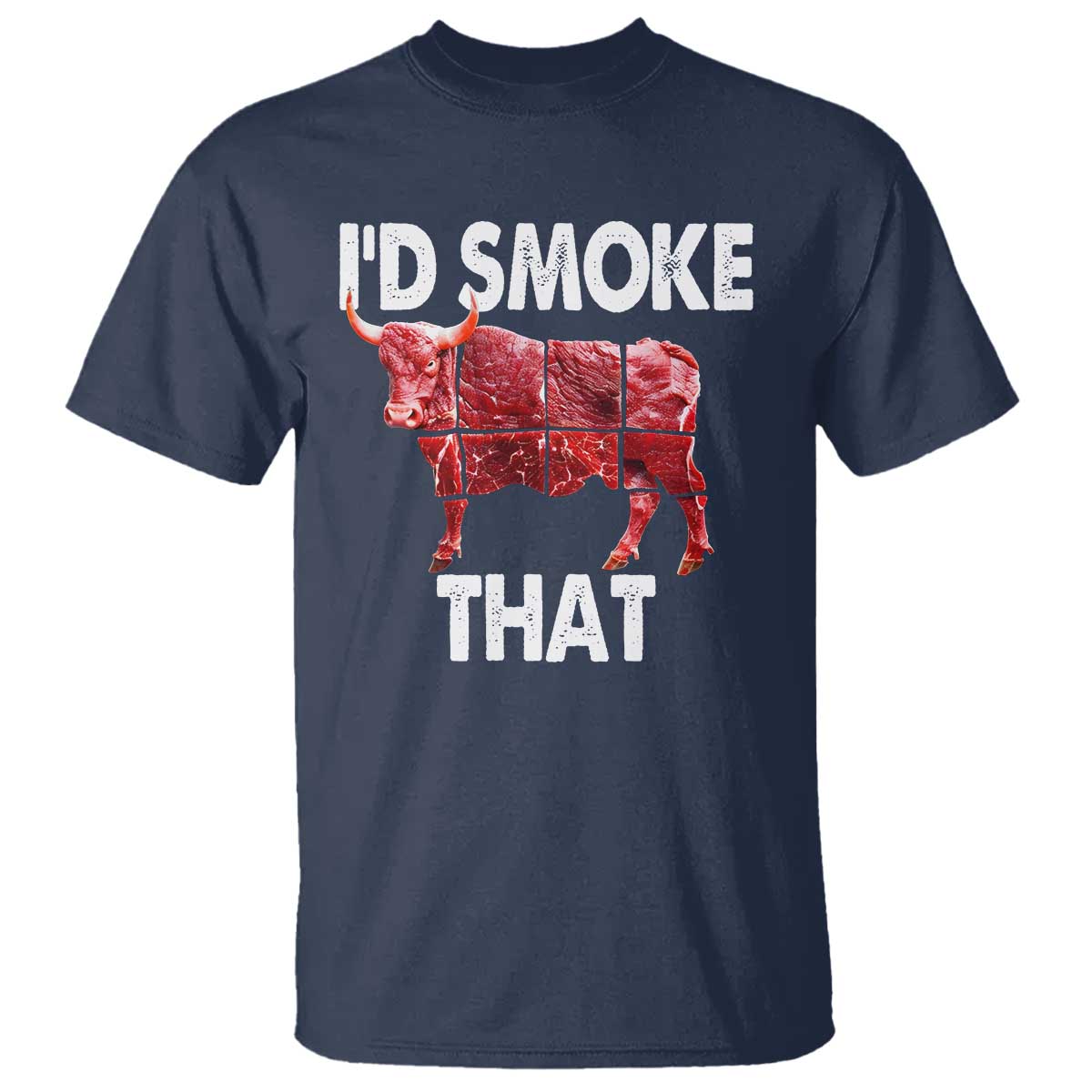 Funny BBQ T Shirt I'd Smoke That Cow Beef Chef Butcher Cook - Wonder Print Shop