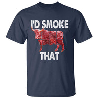 Funny BBQ T Shirt I'd Smoke That Cow Beef Chef Butcher Cook - Wonder Print Shop