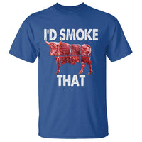 Funny BBQ T Shirt I'd Smoke That Cow Beef Chef Butcher Cook - Wonder Print Shop