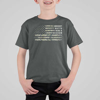 BBQ T Shirt For Kid Grilling Gifts For Grill Dad Meat Smoker Grill Camo Flag - Wonder Print Shop