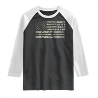 BBQ Raglan Shirt Grilling Gifts For Grill Dad Meat Smoker Grill Camo Flag
