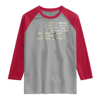 BBQ Raglan Shirt Grilling Gifts For Grill Dad Meat Smoker Grill Camo Flag