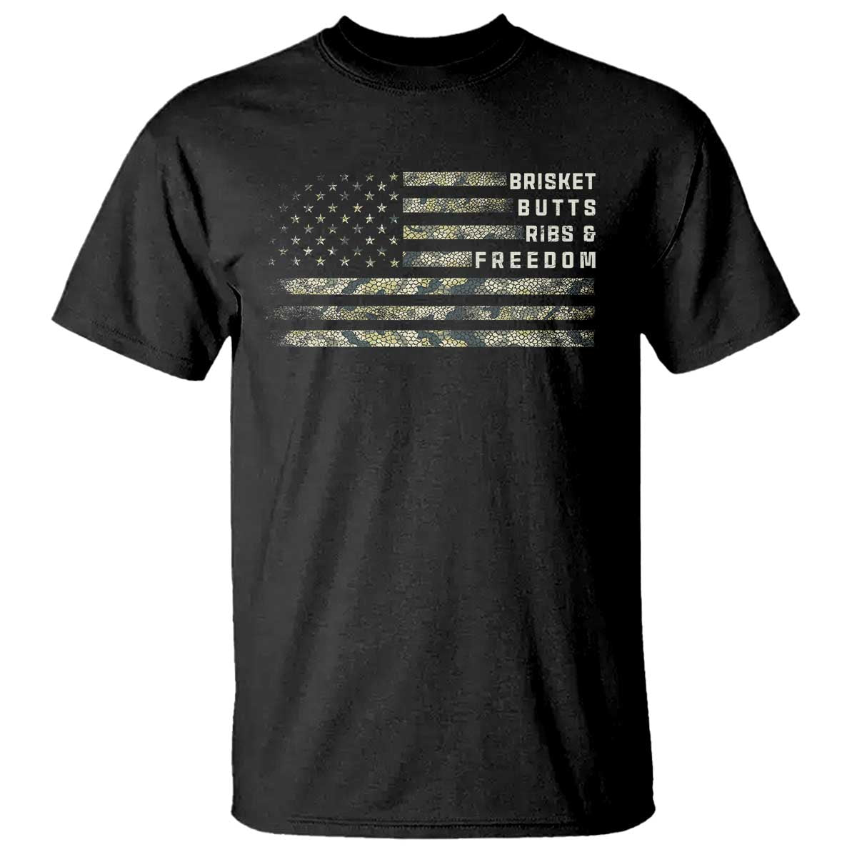 BBQ T Shirt Grilling Gifts For Grill Dad Meat Smoker Grill Camo Flag - Wonder Print Shop