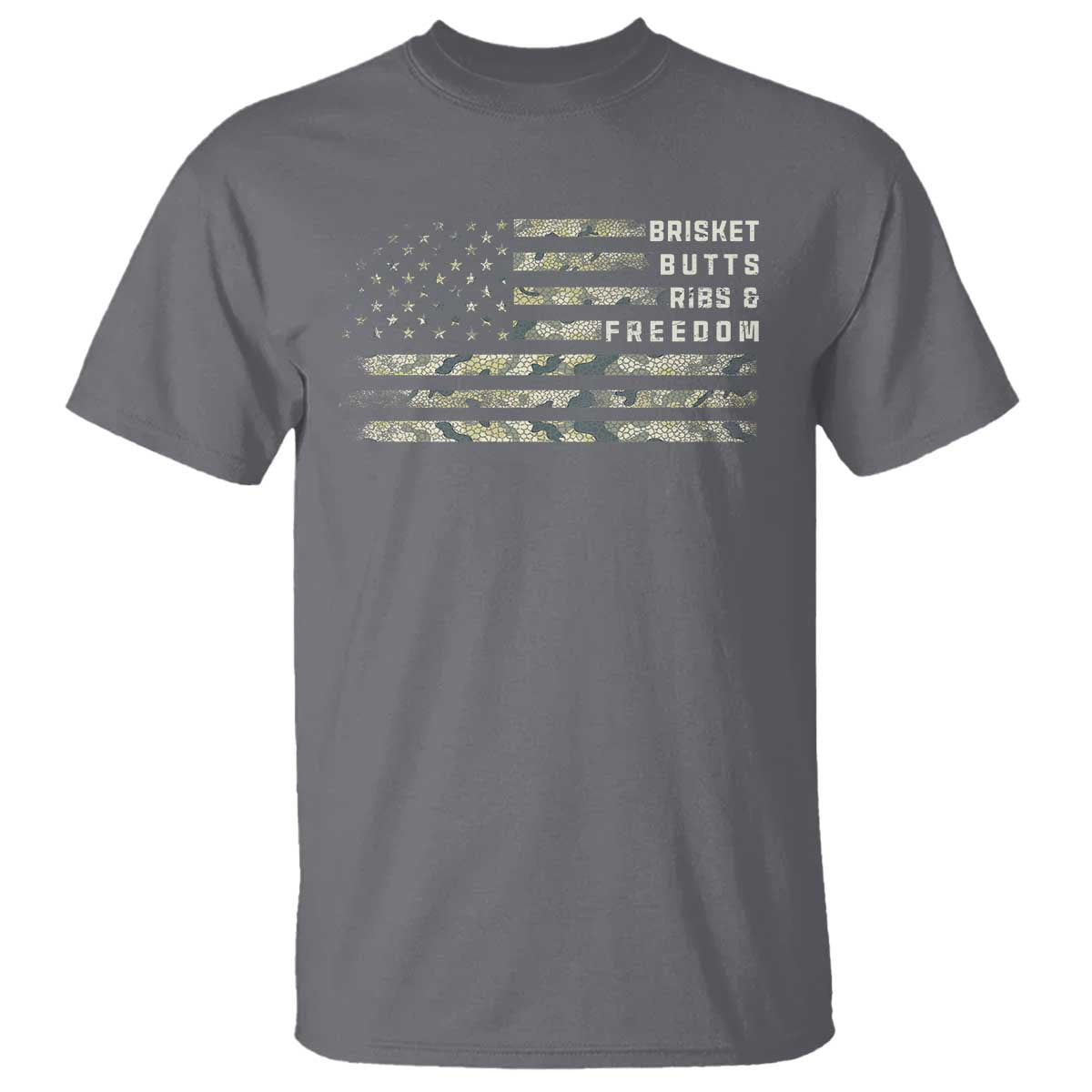 BBQ T Shirt Grilling Gifts For Grill Dad Meat Smoker Grill Camo Flag - Wonder Print Shop