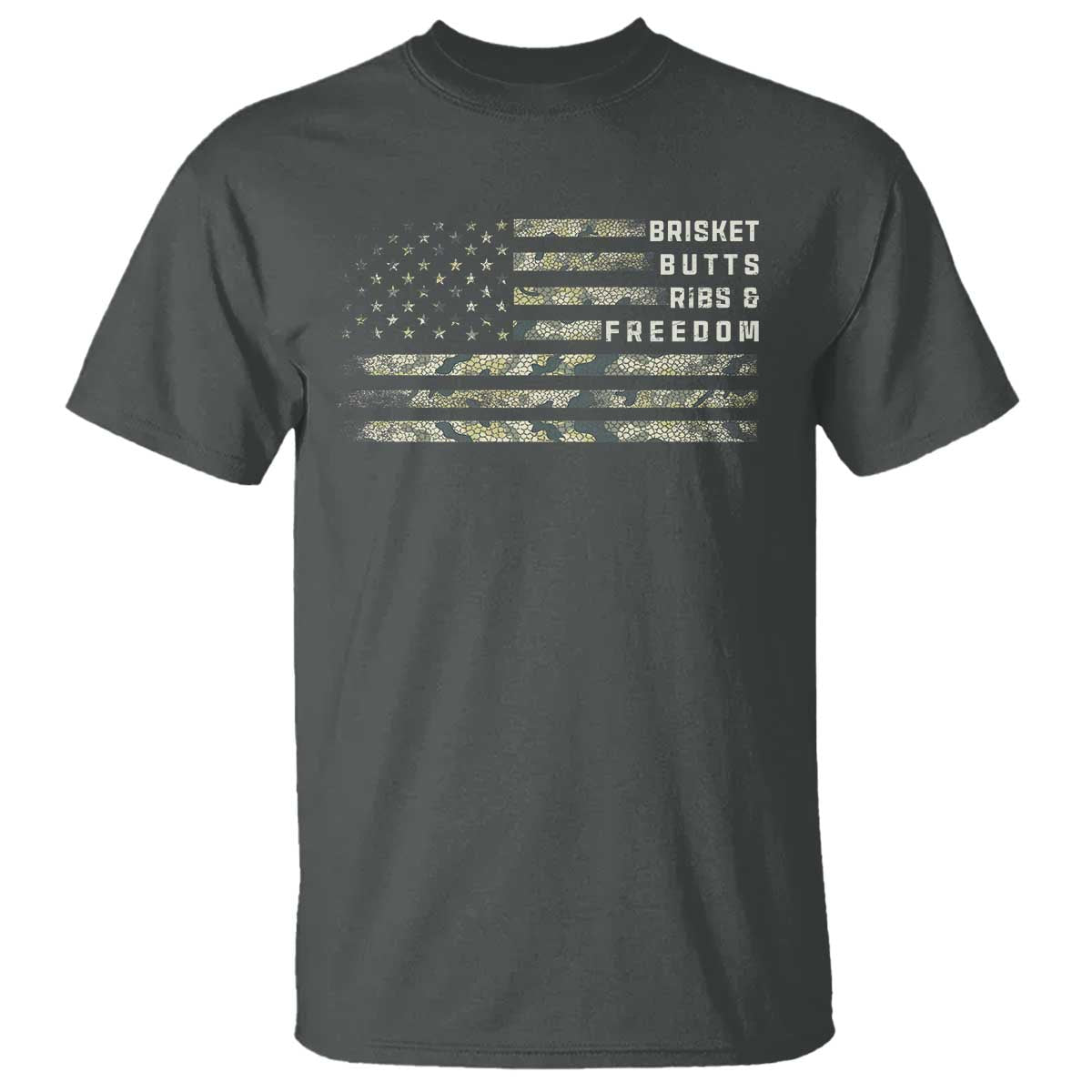 BBQ T Shirt Grilling Gifts For Grill Dad Meat Smoker Grill Camo Flag - Wonder Print Shop