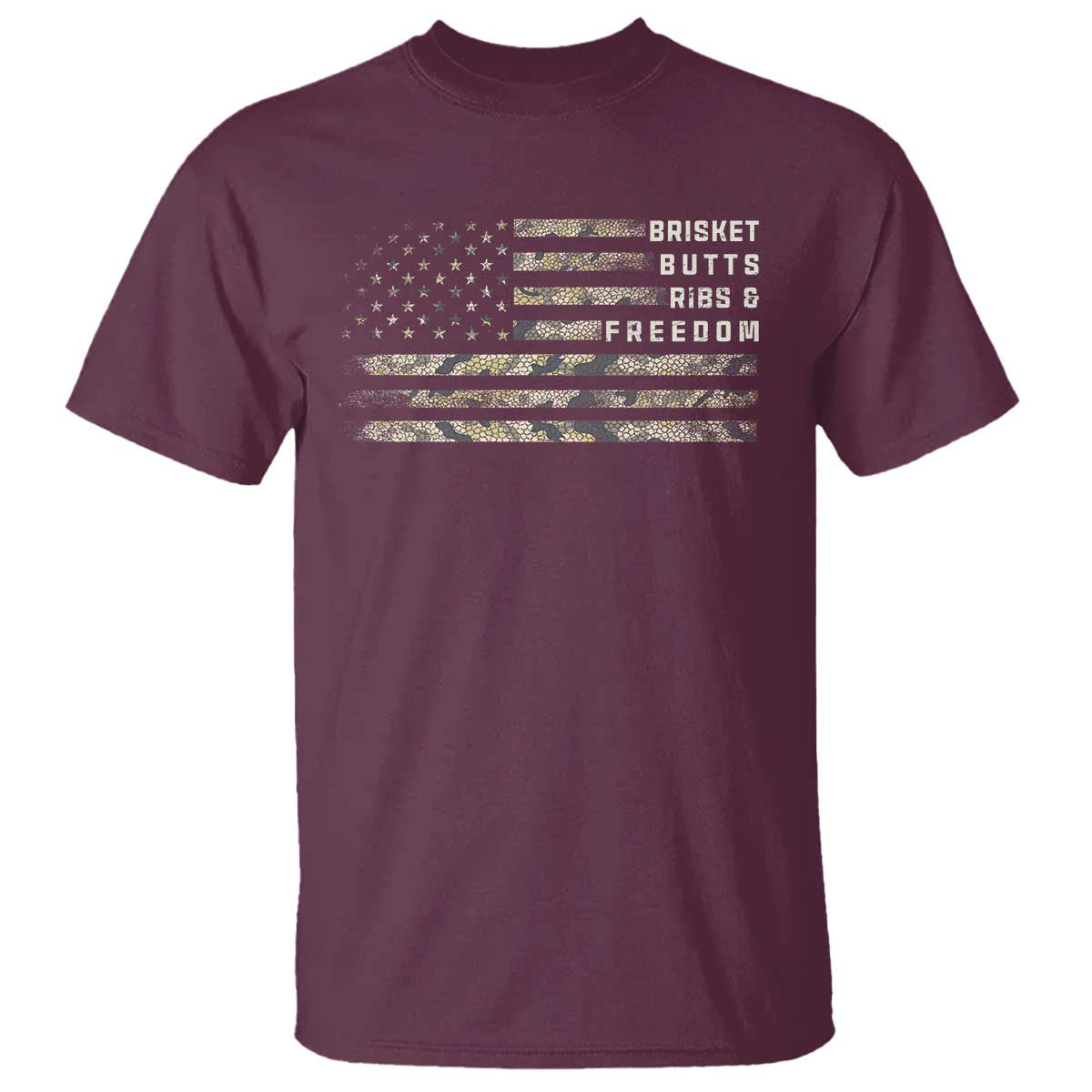BBQ T Shirt Grilling Gifts For Grill Dad Meat Smoker Grill Camo Flag - Wonder Print Shop