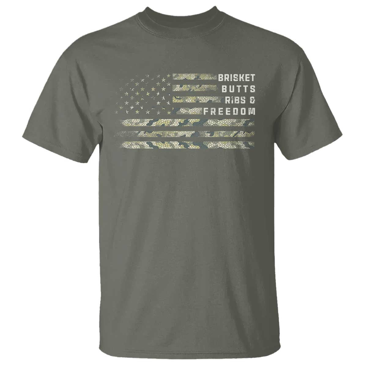 BBQ T Shirt Grilling Gifts For Grill Dad Meat Smoker Grill Camo Flag - Wonder Print Shop