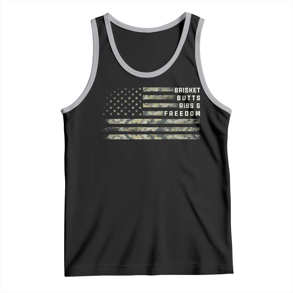 BBQ Tank Top Grilling Gifts For Grill Dad Meat Smoker Grill Camo Flag