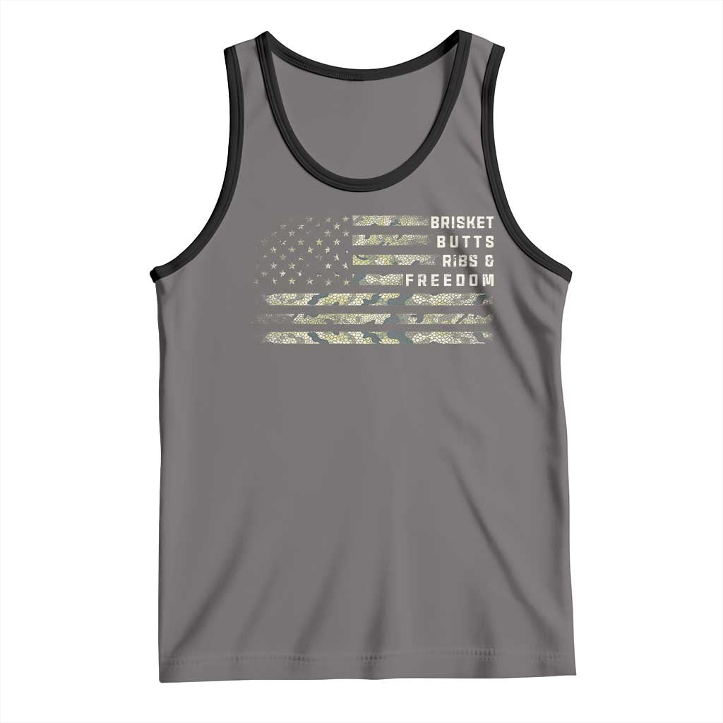 BBQ Tank Top Grilling Gifts For Grill Dad Meat Smoker Grill Camo Flag