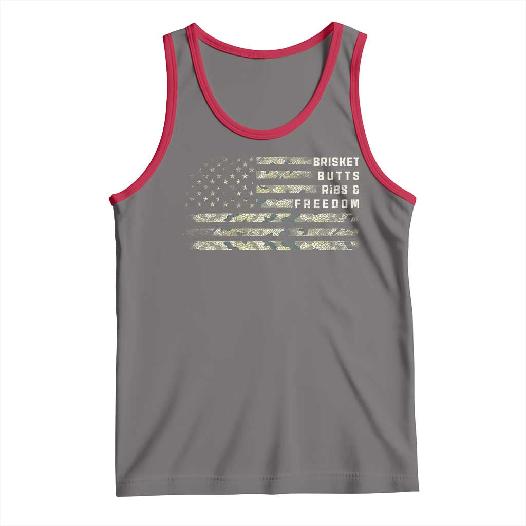 BBQ Tank Top Grilling Gifts For Grill Dad Meat Smoker Grill Camo Flag