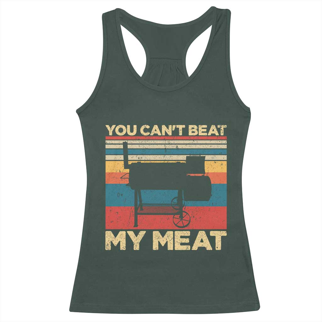 Funny BBQ Racerback Tank Top You Can't Beat My Meat Dad Grill Gift
