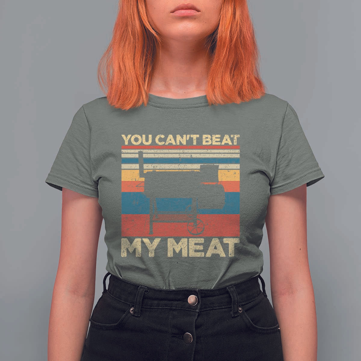 Funny BBQ T Shirt For Women You Can't Beat My Meat Dad Grill Gift - Wonder Print Shop