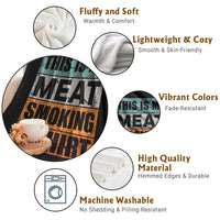 Retro BBQ Smoker This is My Meat Smoking Throw Blanket - Wonder Print Shop