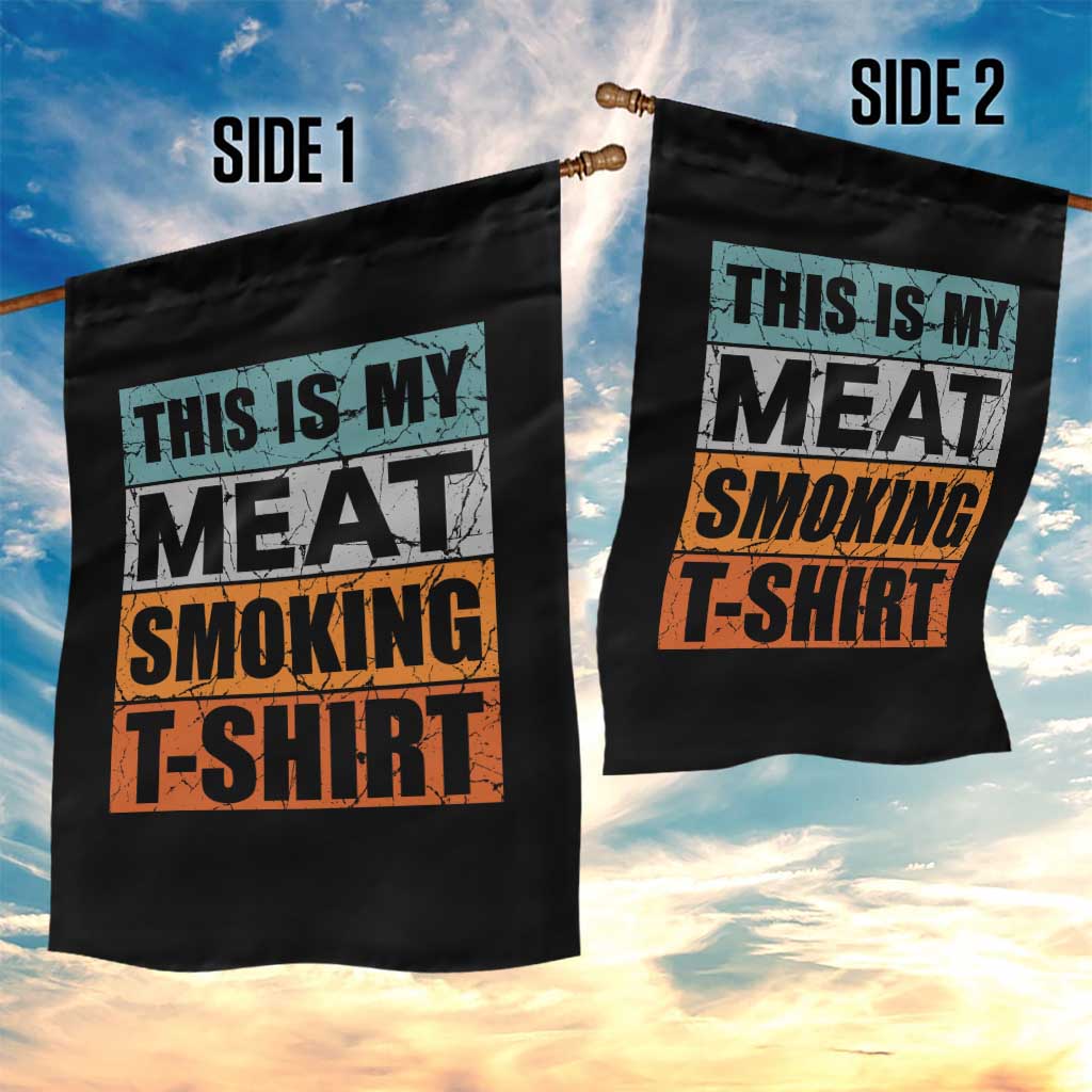 Retro BBQ Smoker This is My Meat Smoking Garden Flag - Wonder Print Shop