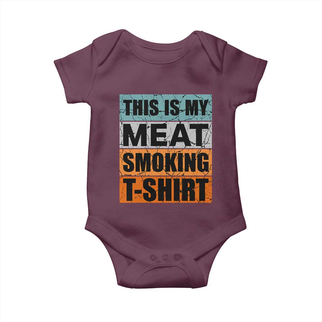 Retro BBQ Smoker This is My Meat Smoking Baby Onesie - Wonder Print Shop