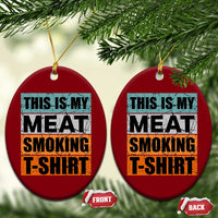 Retro BBQ Smoker This is My Meat Smoking Ceramic Ornament - Wonder Print Shop