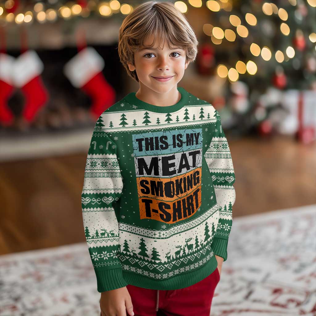 Retro BBQ Smoker This is My Meat Smoking Ugly Christmas Sweater - Wonder Print Shop