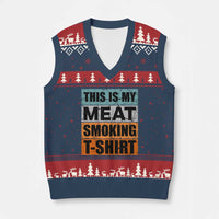 Retro BBQ Smoker This is My Meat Smoking V-Neck Knit Sweater Vest - Wonder Print Shop