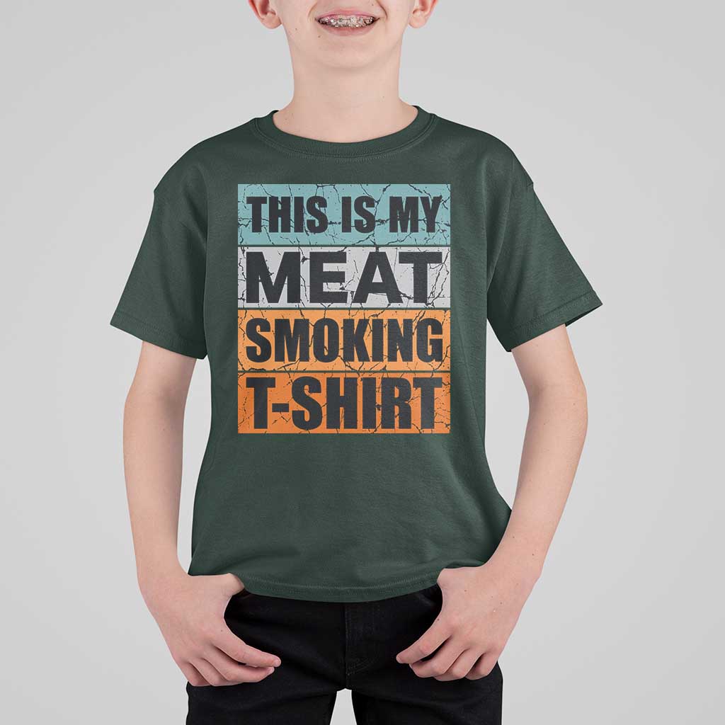 Retro BBQ Smoker This is My Meat Smoking T Shirt For Kid - Wonder Print Shop