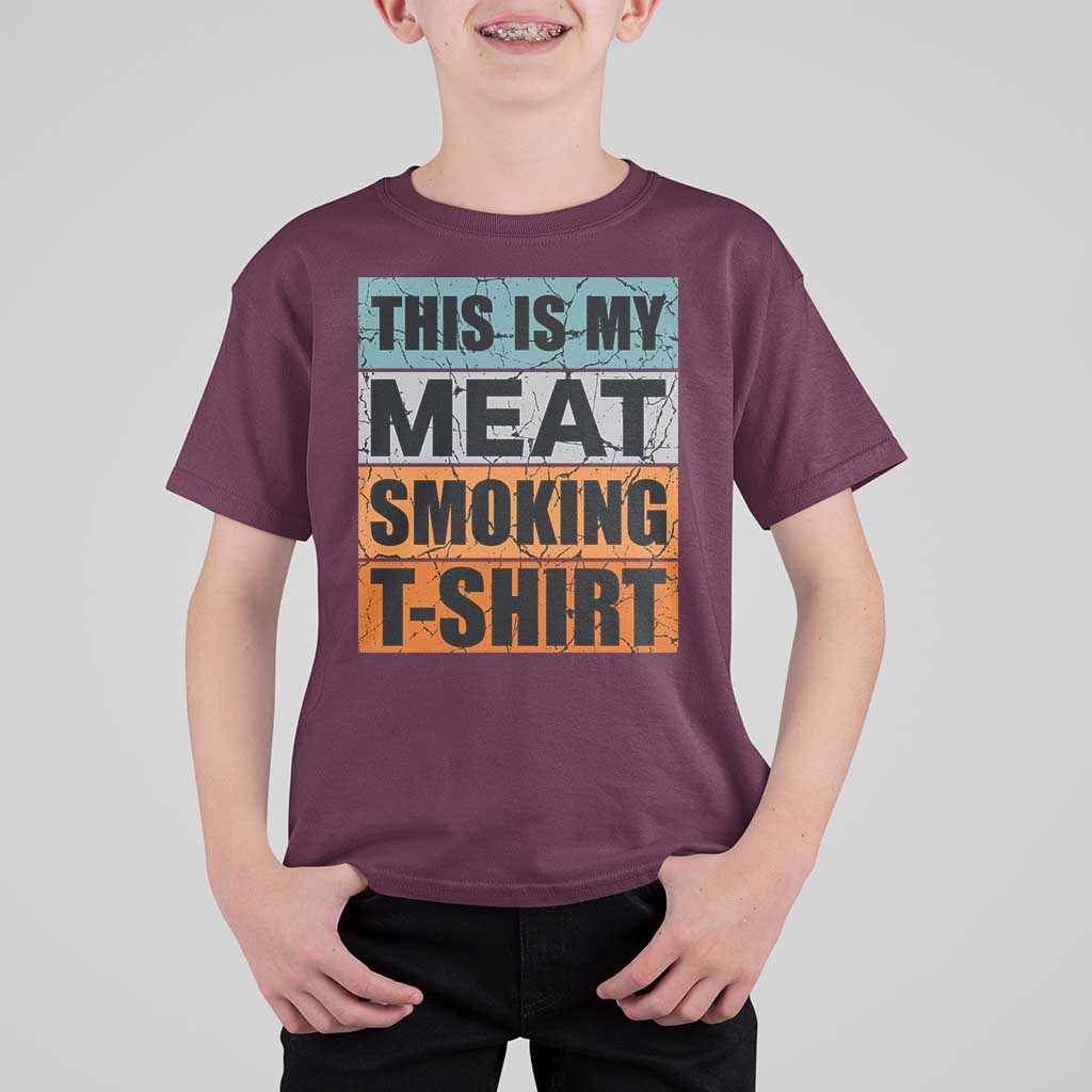 Retro BBQ Smoker This is My Meat Smoking T Shirt For Kid - Wonder Print Shop