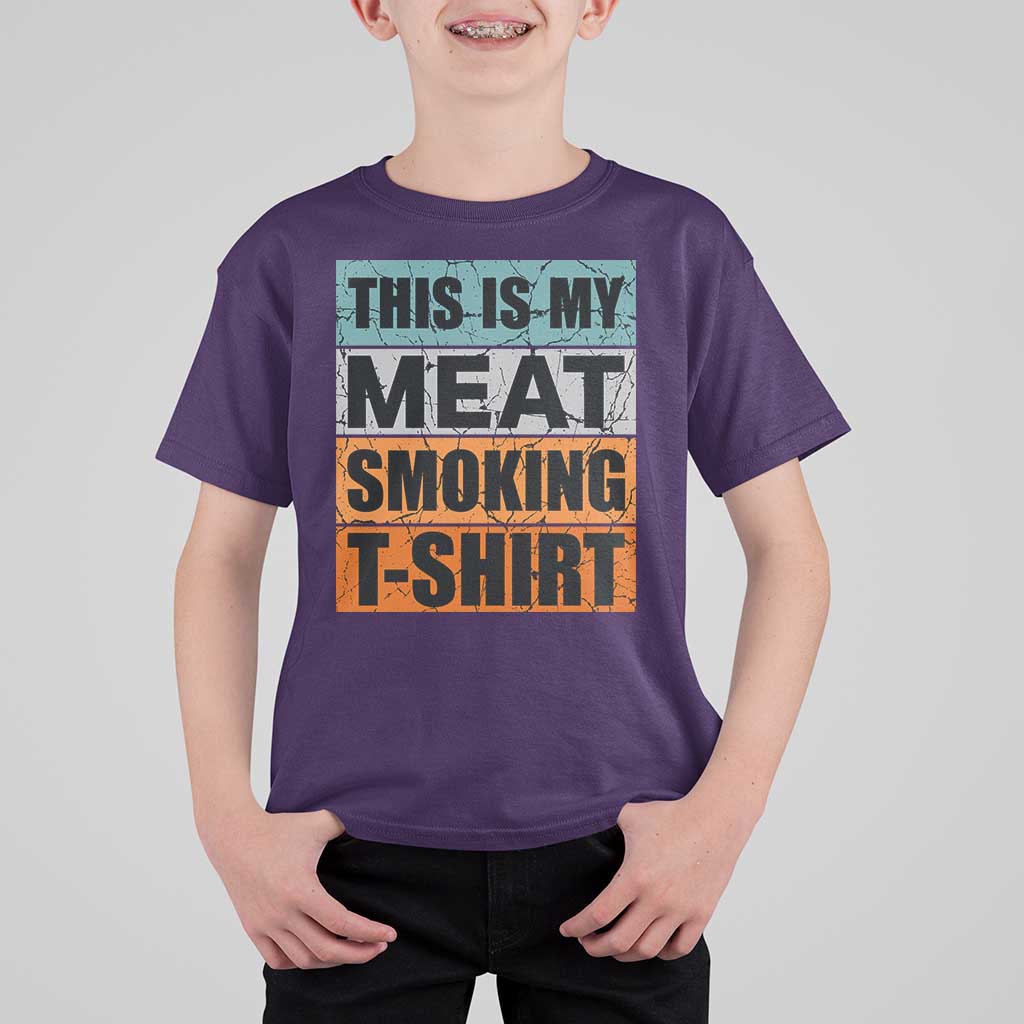 Retro BBQ Smoker This is My Meat Smoking T Shirt For Kid - Wonder Print Shop