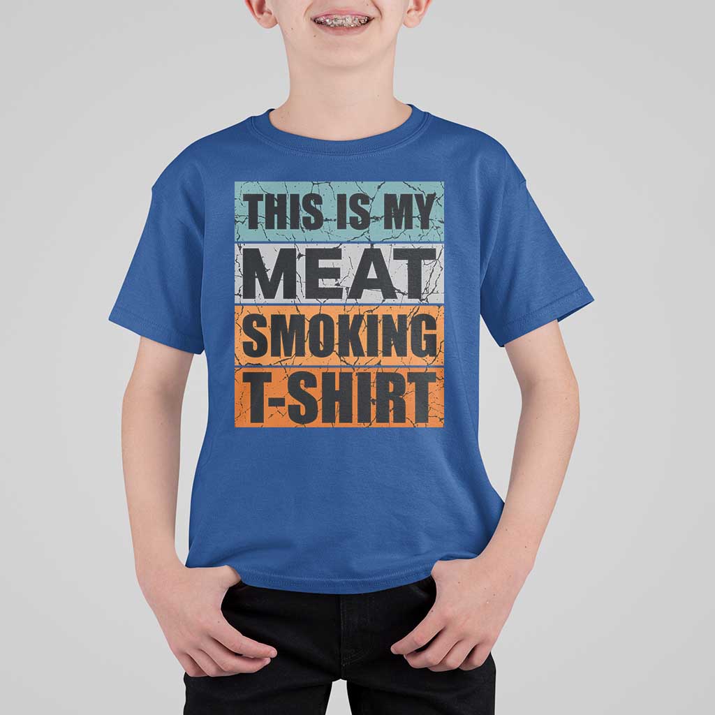 Retro BBQ Smoker This is My Meat Smoking T Shirt For Kid - Wonder Print Shop