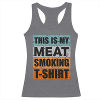 Retro BBQ Smoker This is My Meat Smoking Racerback Tank Top - Wonder Print Shop