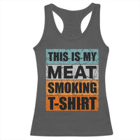Retro BBQ Smoker This is My Meat Smoking Racerback Tank Top - Wonder Print Shop