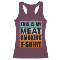 Retro BBQ Smoker This is My Meat Smoking Racerback Tank Top - Wonder Print Shop