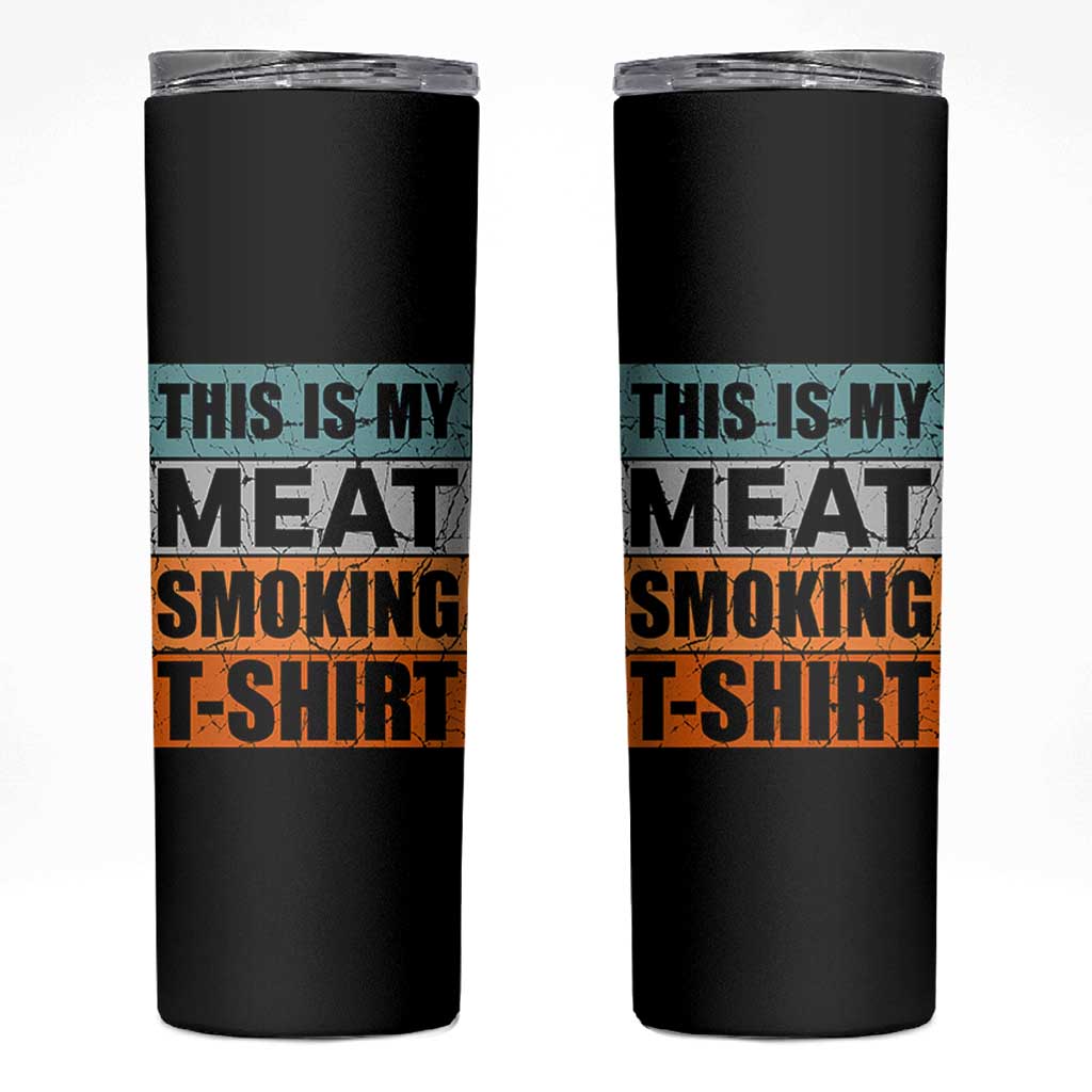Retro BBQ Smoker This is My Meat Smoking Skinny Tumbler - Wonder Print Shop