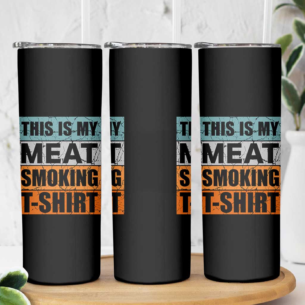 Retro BBQ Smoker This is My Meat Smoking Skinny Tumbler - Wonder Print Shop