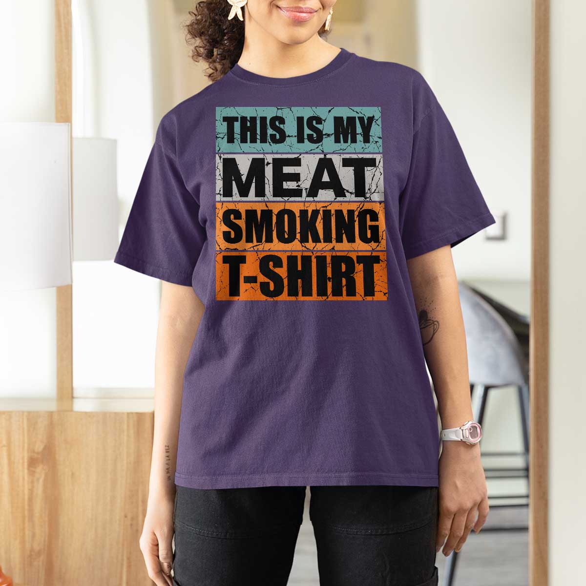 Retro BBQ Smoker This is My Meat Smoking T Shirt For Women - Wonder Print Shop