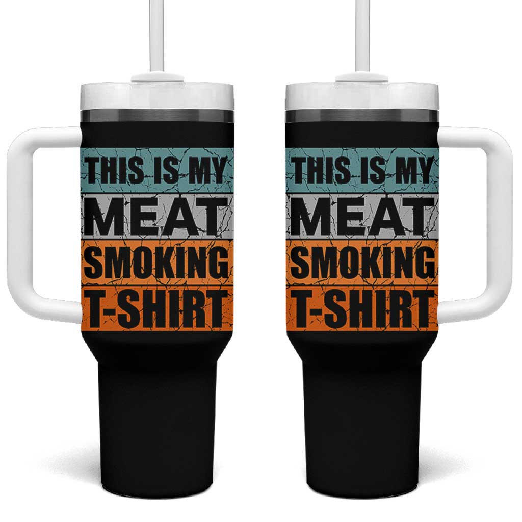 Retro BBQ Smoker This is My Meat Smoking Tumbler With Handle - Wonder Print Shop