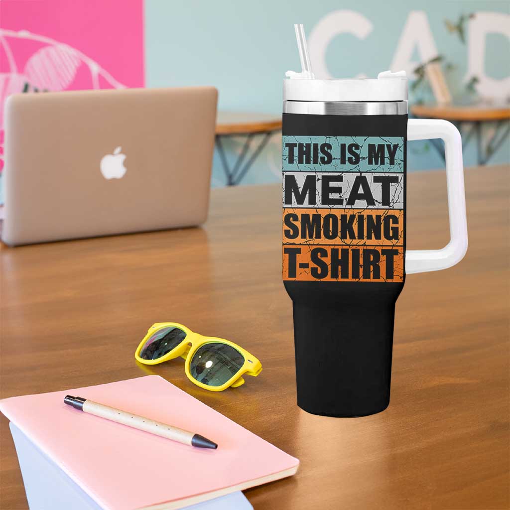 Retro BBQ Smoker This is My Meat Smoking Tumbler With Handle - Wonder Print Shop