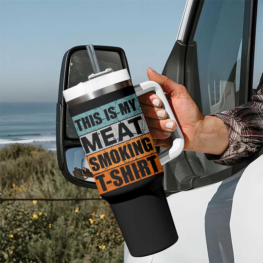 Retro BBQ Smoker This is My Meat Smoking Tumbler With Handle - Wonder Print Shop