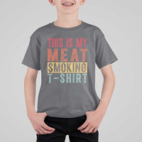 Vintage BBQ This Is My Meat Smoking T Shirt For Kid - Wonder Print Shop
