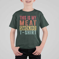 Vintage BBQ This Is My Meat Smoking T Shirt For Kid - Wonder Print Shop
