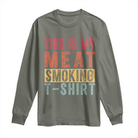 Vintage BBQ This Is My Meat Smoking Long Sleeve Shirt