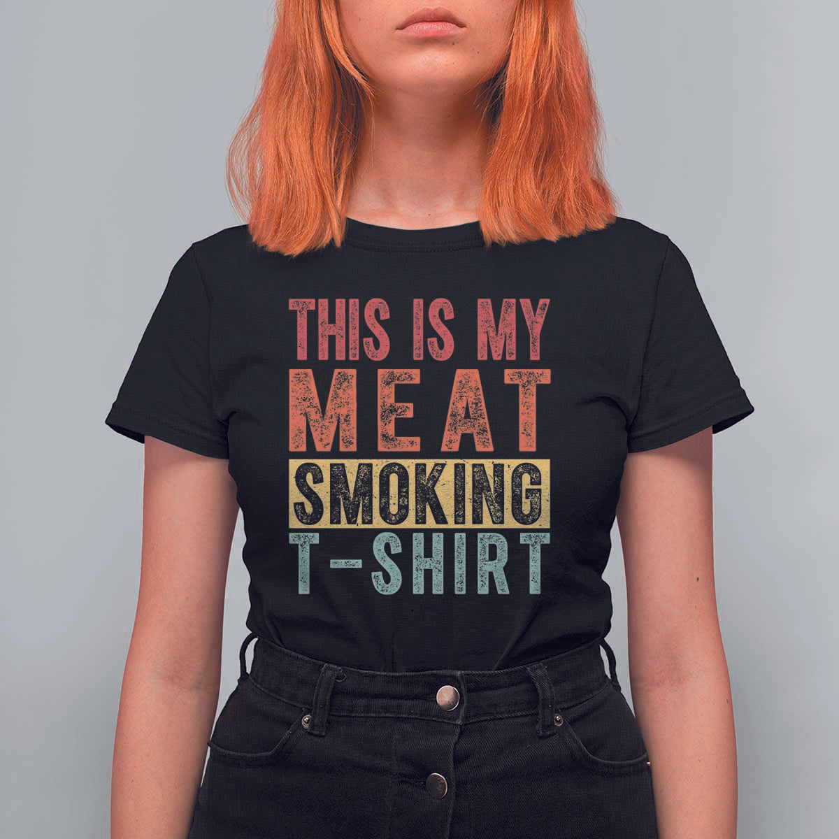 Vintage BBQ This Is My Meat Smoking T Shirt For Women - Wonder Print Shop